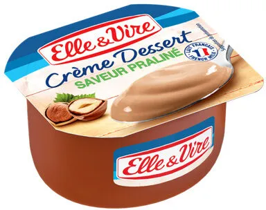 Crème dessert aromatisée saveur praliné stérilisée UHT
