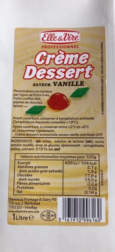 CREME DESSERT VANILLE