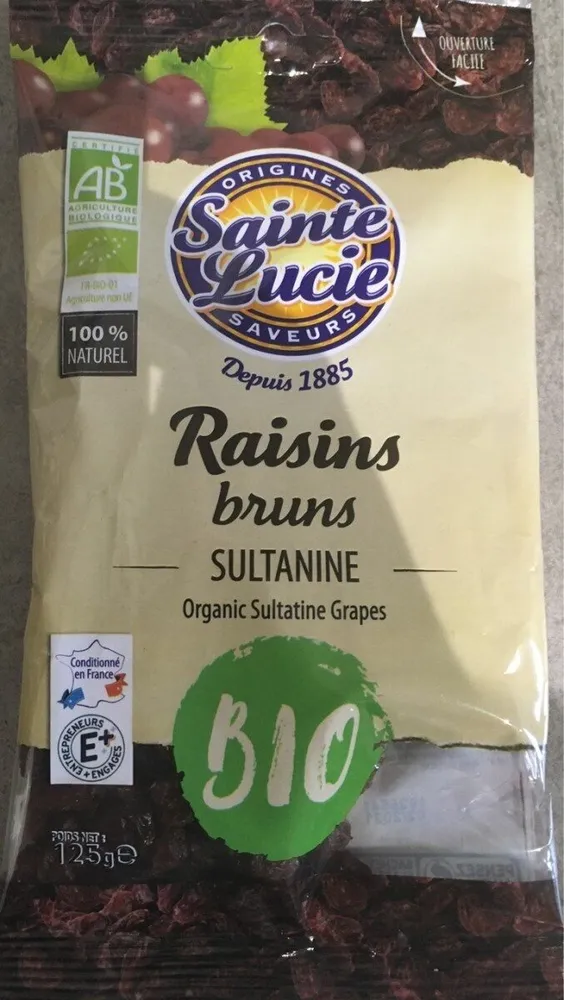 raisins bruns sultanine