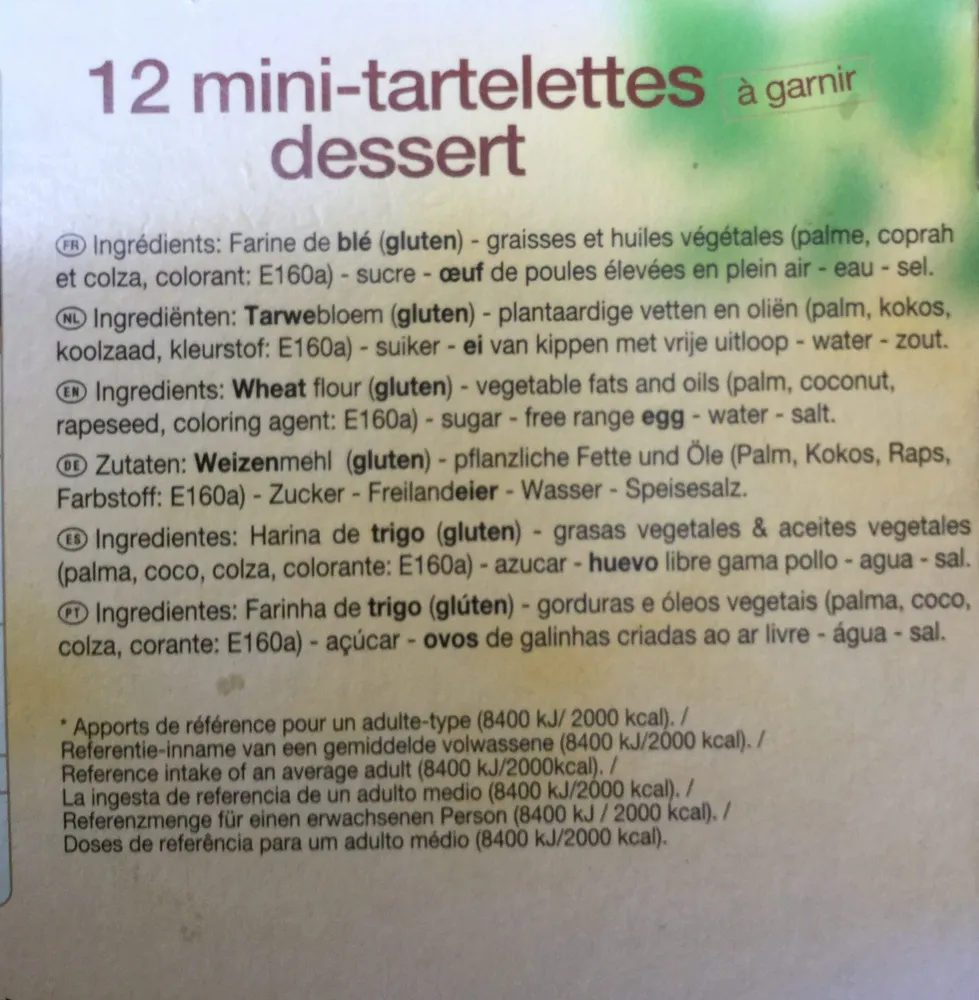 Les 3 Toques mini tartelettes dessert x12 étui