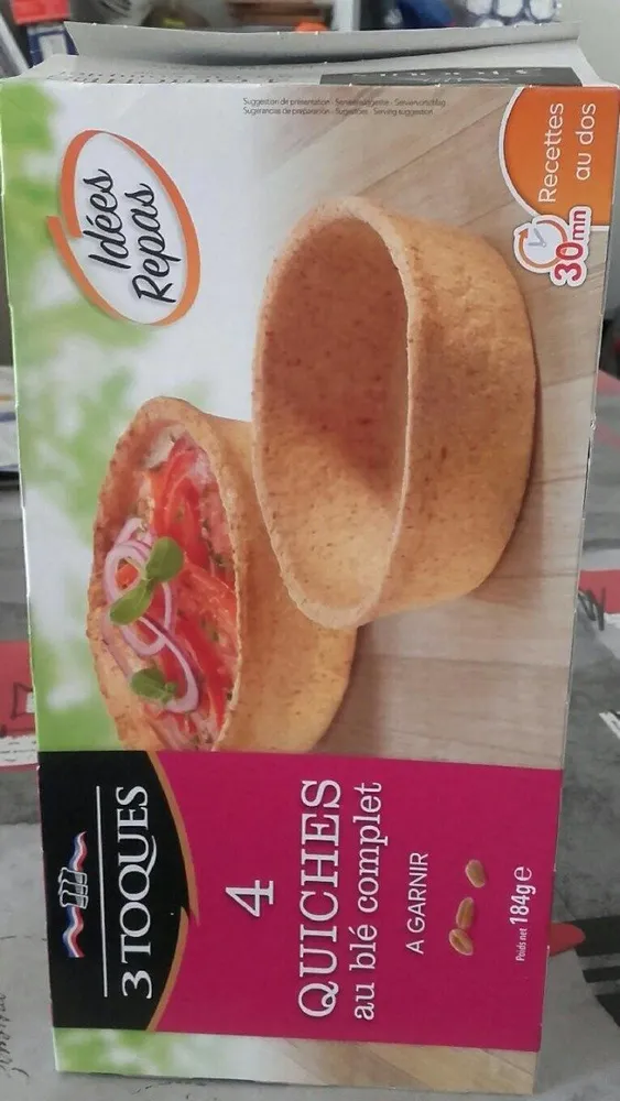 4 quiches au blé complet