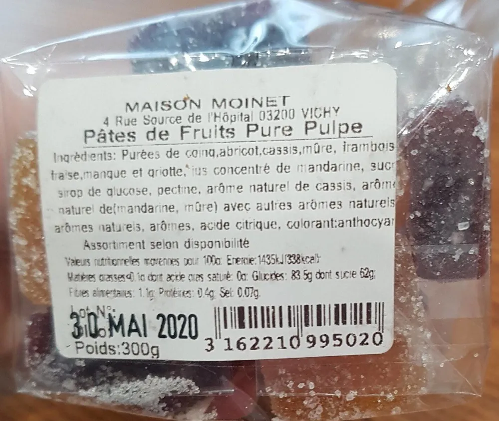 Pâtes de fruits maison Moinet
