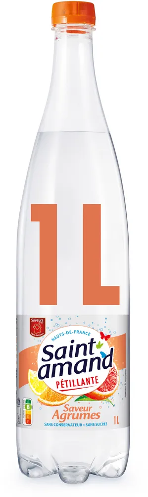 St Amand Eau Minérale Naturelle pétillante aromatisée AGRUMES 1L