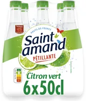 St Amand Eau Minérale Naturelle pétillante aromatisée CITRON VERT 6X50CL