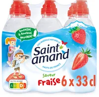 St Amand Eau Minérale Naturelle aromatisée FRAISE 6x33cl Bouchon Sport