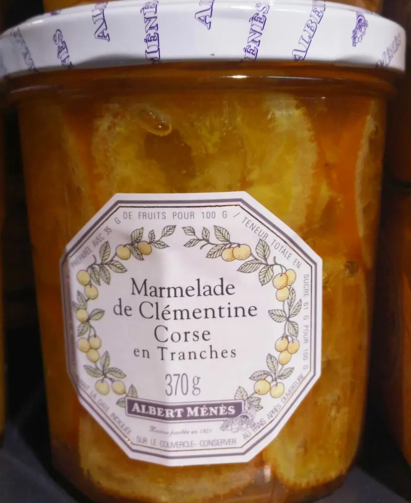 Marmelade de clémentine corse en tranches