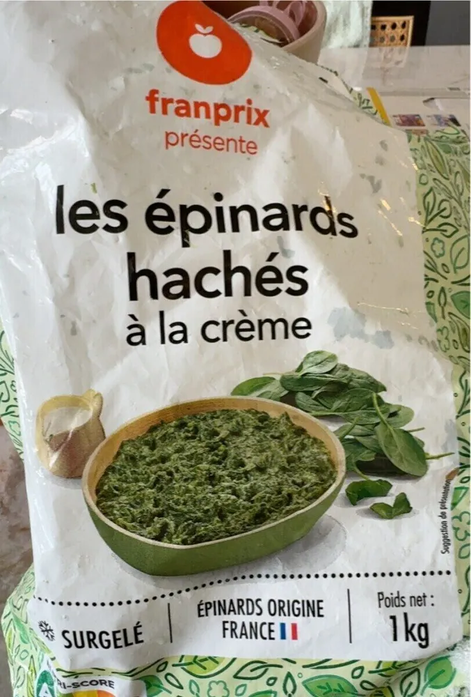 Les epinards haches