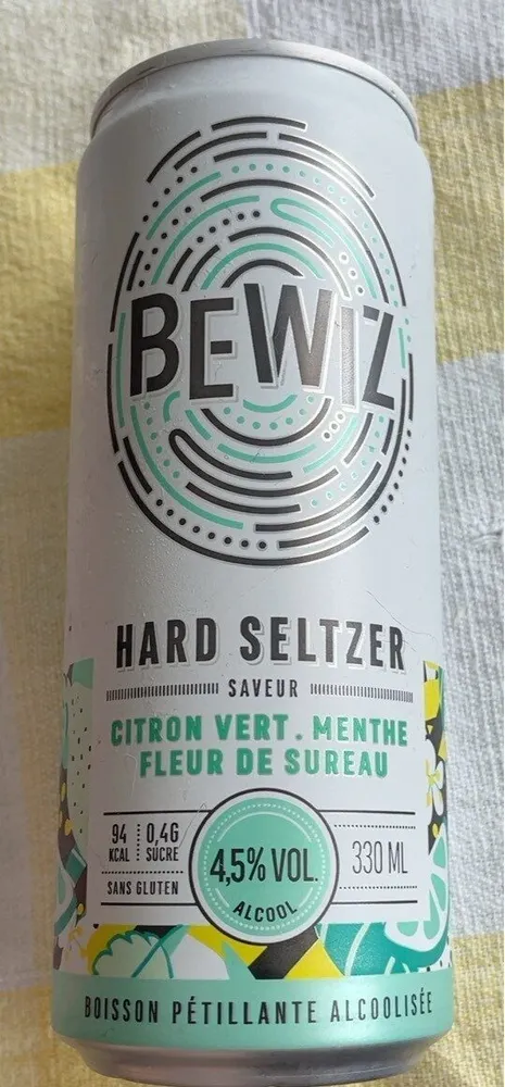 Hard Seltzer saveur citron vert, menthe, fleur de sureau