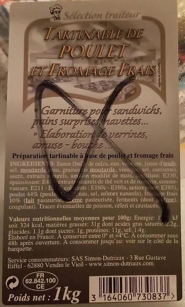 Tartinable de poulet au fromage frais
