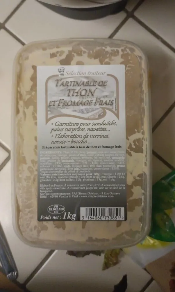 Tartinables de thon et fromage frais