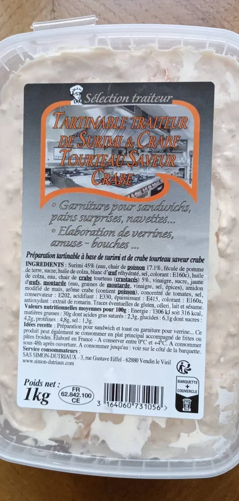 Tartinable traiteur de surimi