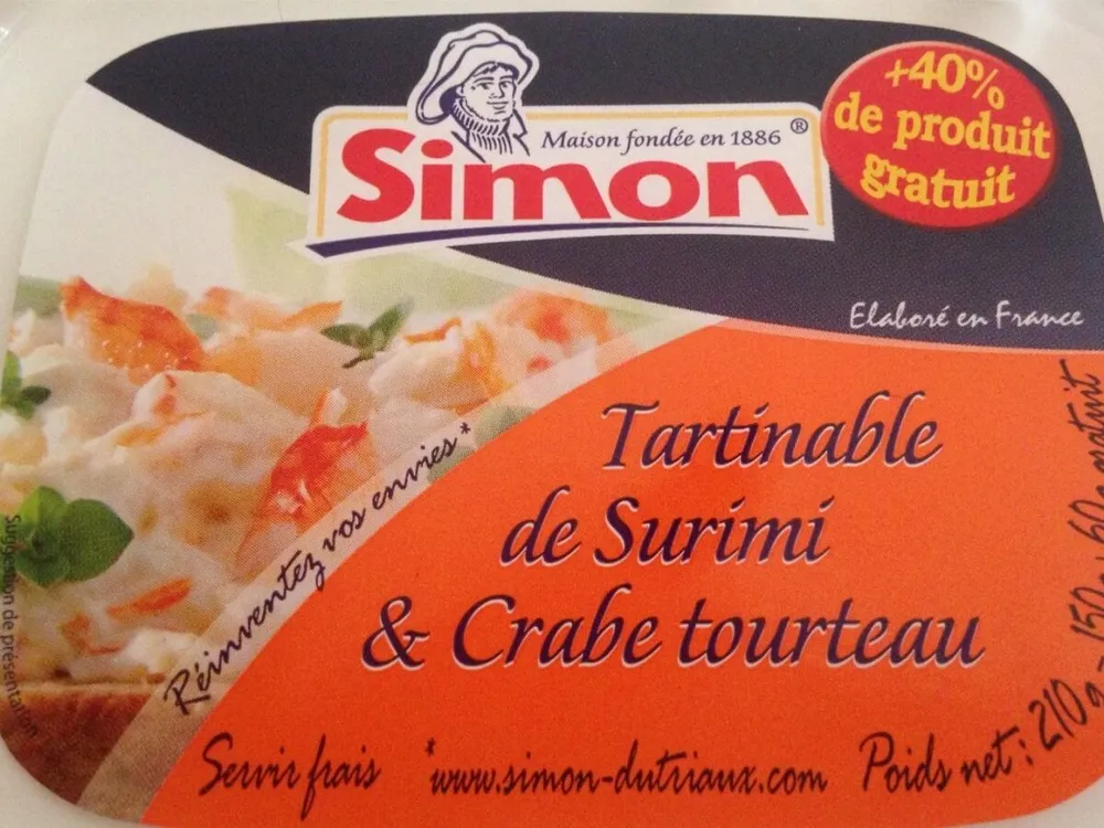 Tartinable de surimi et crable tourteau
