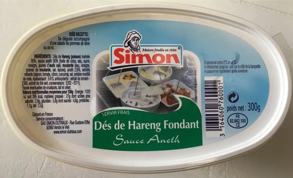 Dés de Hareng Fondant Sauce Aneth