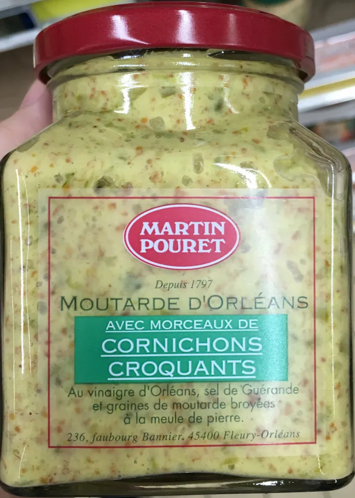 Moutarde d'Orléans avec morceaux de cornichons croquants
