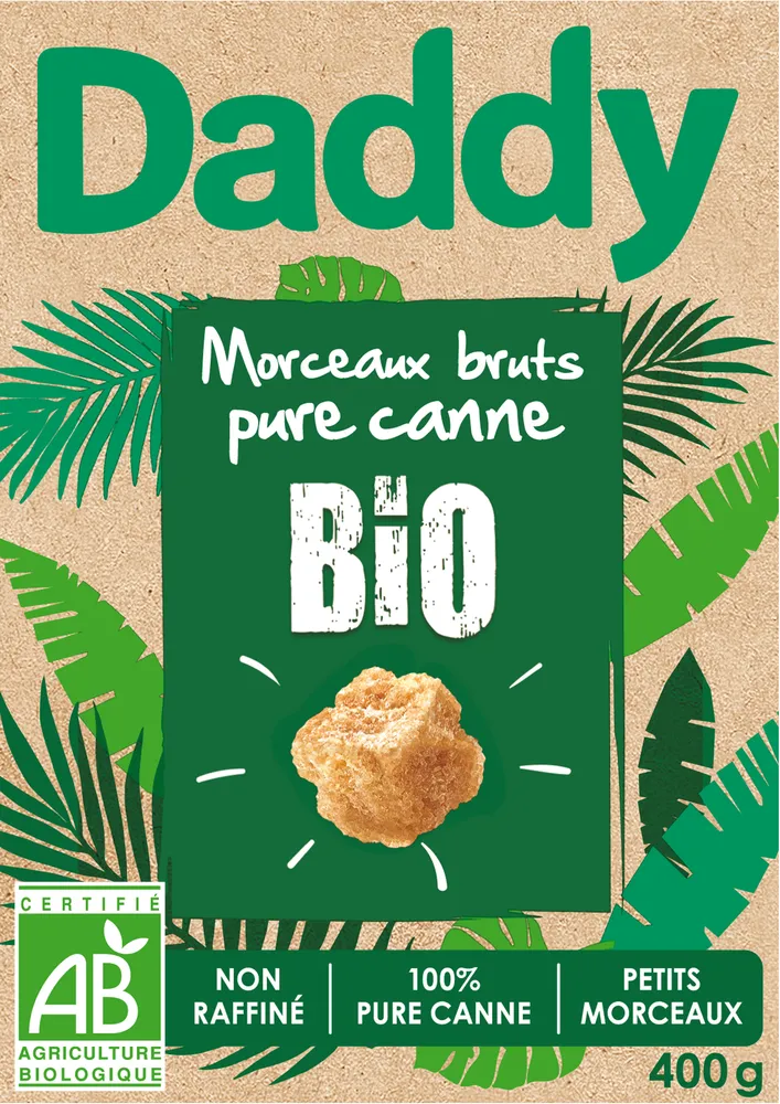 Daddy morceaux brut canne bio 400g