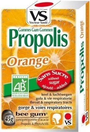 Gommes Propolis Orange Sans Sucre Bio - 45 G - Vecteur Santé
