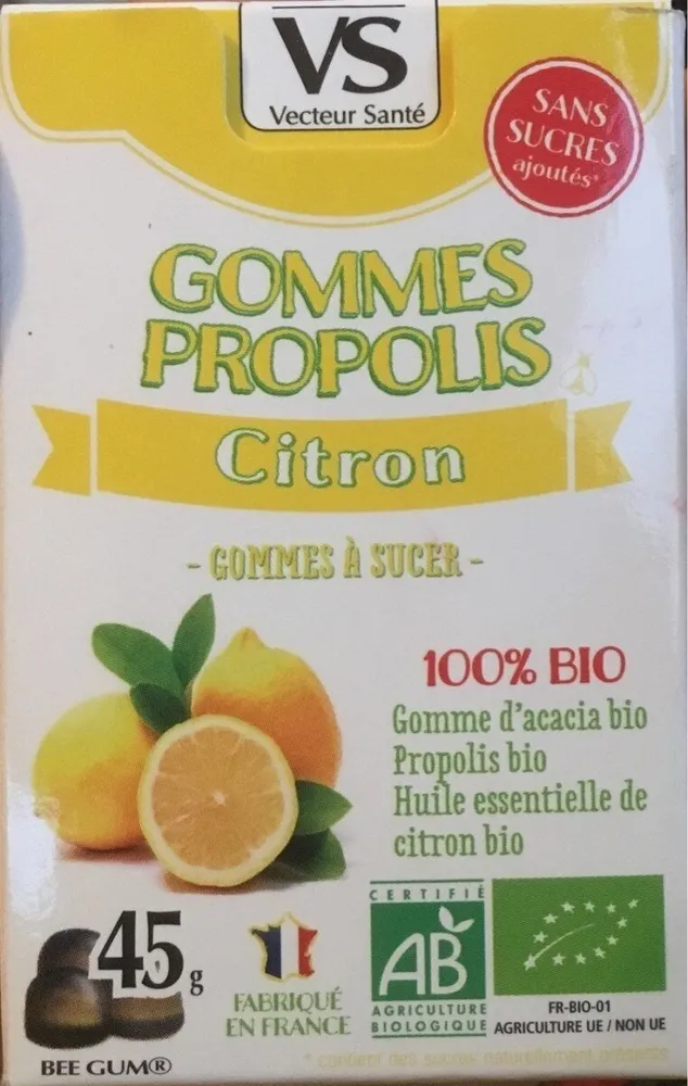 Gomme propolis citron