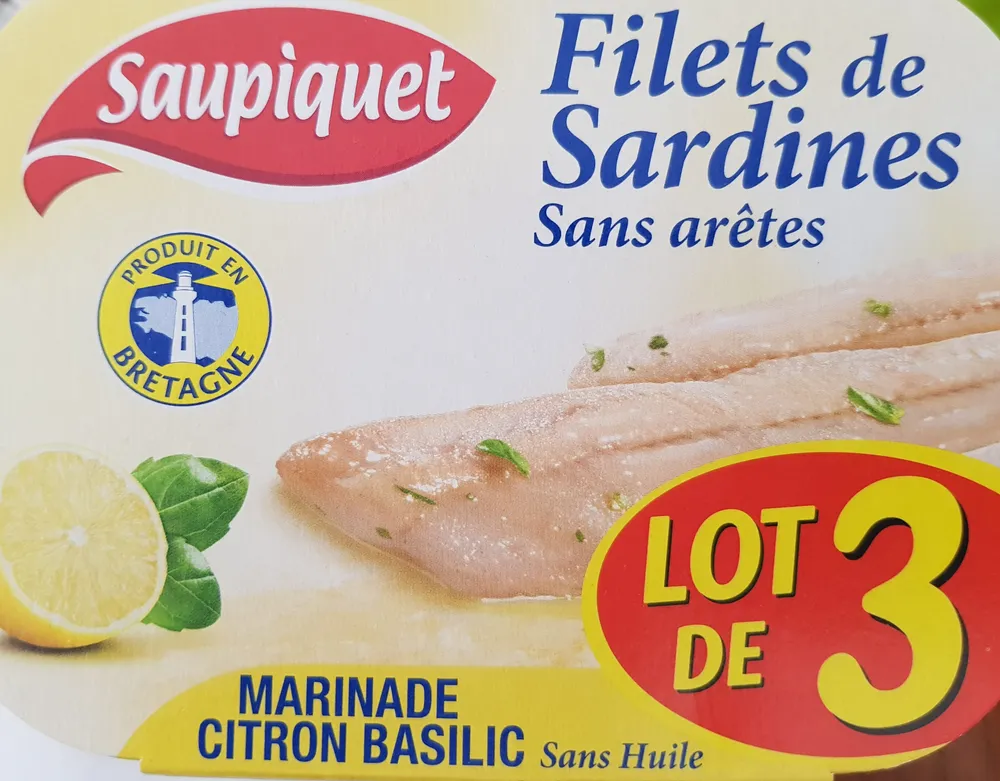 Saupiquet filets de sardines citron basilic lot de