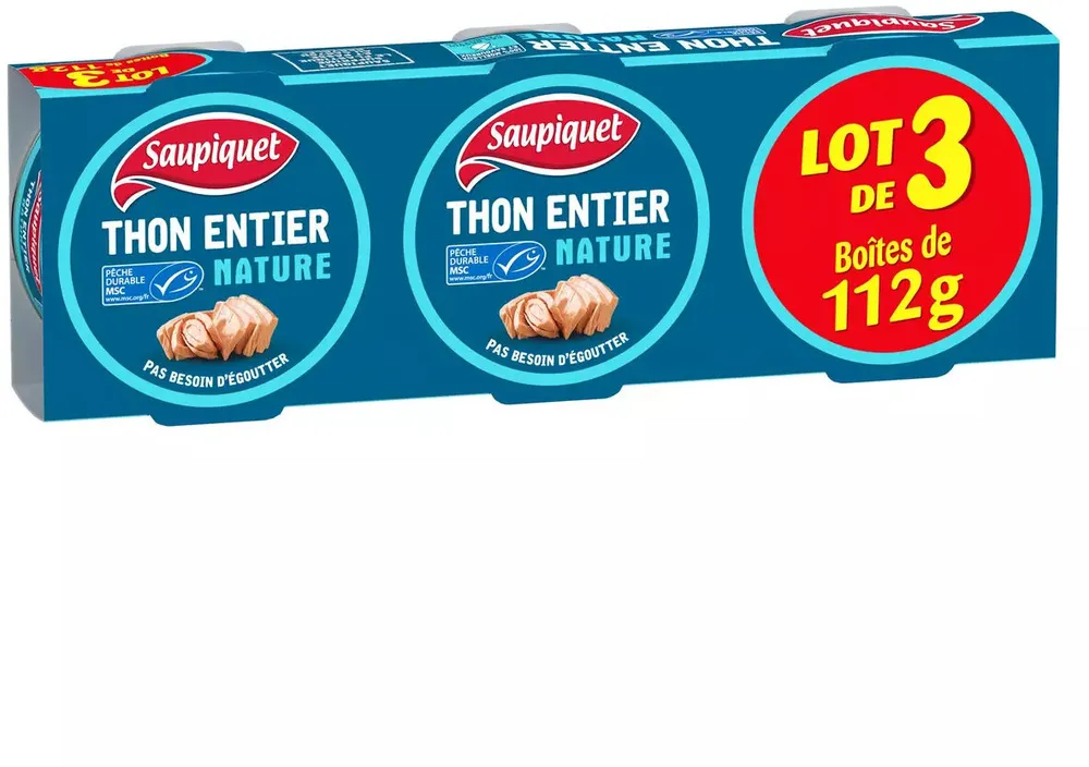 Thon entier nature 3 x 112 g