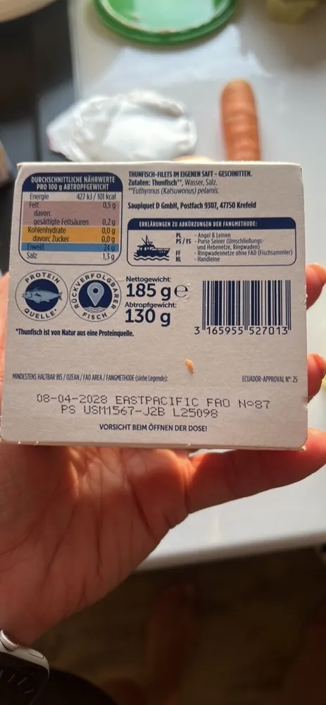 Thunfisch-Filets ohne Öl