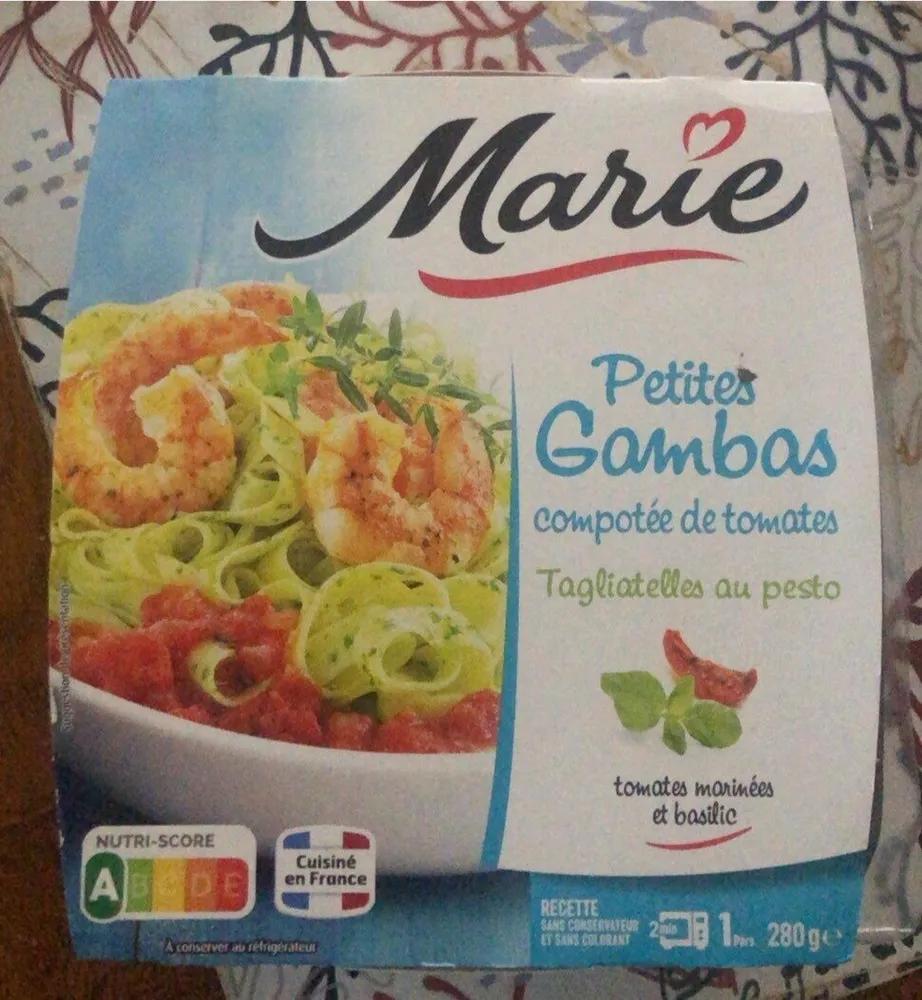 Petites gambas tagliatelles pesto