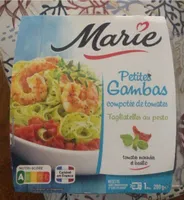Petites gambas tagliatelles pesto