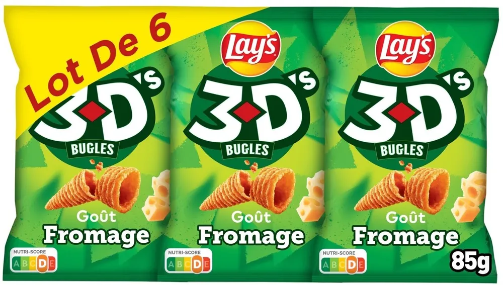 Lay's 3D's Bugles goût fromage lot de 6 x 85 g