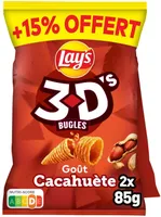 Lay's 3D's Bugles goût cacahuète 2 x 85 g + 15% offert