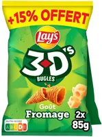 Lay's 3D's Bugles goût fromage 2 x 85 g + 15% offert