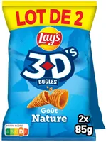 Lay's 3D's Bugles goût nature lot de 2 x 85 g