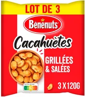 Bénénuts Cacahuètes grillées & salées lot de 3 x 120 g