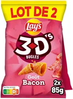 Lay's 3D's Bugles goût bacon lot de 2 x 85 g