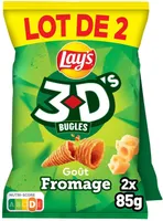 Chips 3D's Bugles goût fromage lot de 2