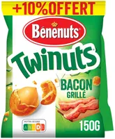 Bénénuts Twinuts saveur bacon grillé 2 x 150 g + 10% offert