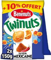 Bénénuts Twinuts saveur mexicaine 2 x 150 g +10% offert
