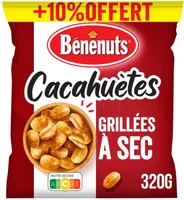 Bénénuts Cacahuètes grillées à sec 320 g + 10% offert
