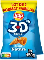3D's Bugles, Goût Nature (Lot de 2 Format Familial)