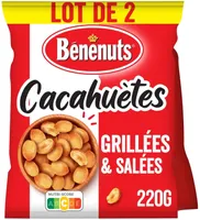 Bénénuts Cacahuètes grillées & salées lot de 2 x 220 g