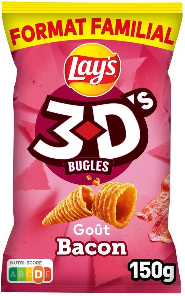 Lay's 3D's Bugles goût bacon format familial