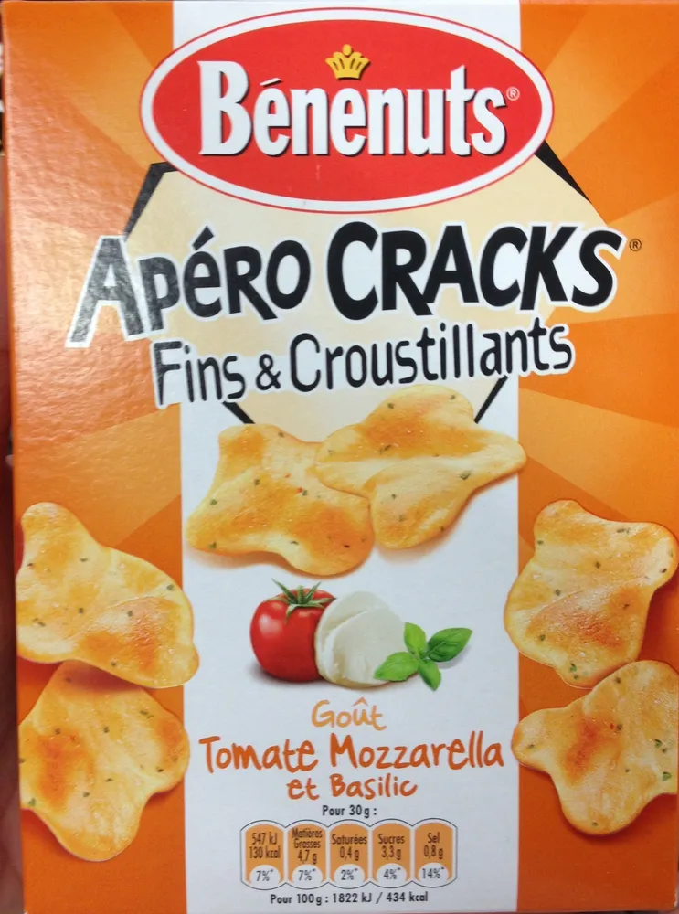 Apéro cracks goût Tomate Mozzarella et Basilic