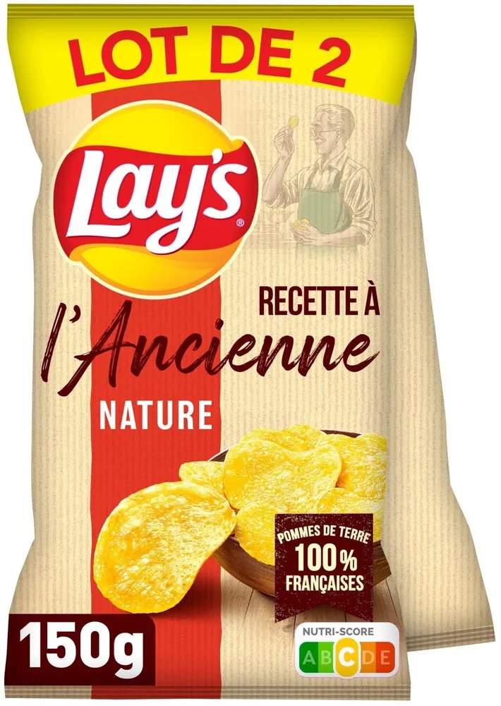 Lay's Recette à l'ancienne nature lot de 2 x 150 g