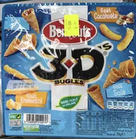 3D's Bugles goûts salé, emmental, cacahuète