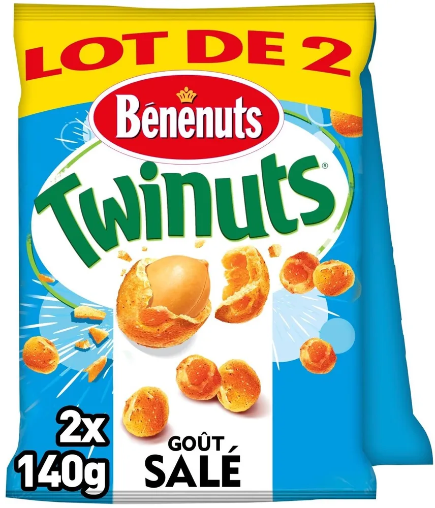 Bénénuts Twinuts goût salé lot de 2 x 140 g