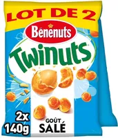 Bénénuts Twinuts goût salé lot de 2 x 140 g