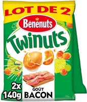 Bénenuts Twinuts goût bacon lot de 2 x 140 g