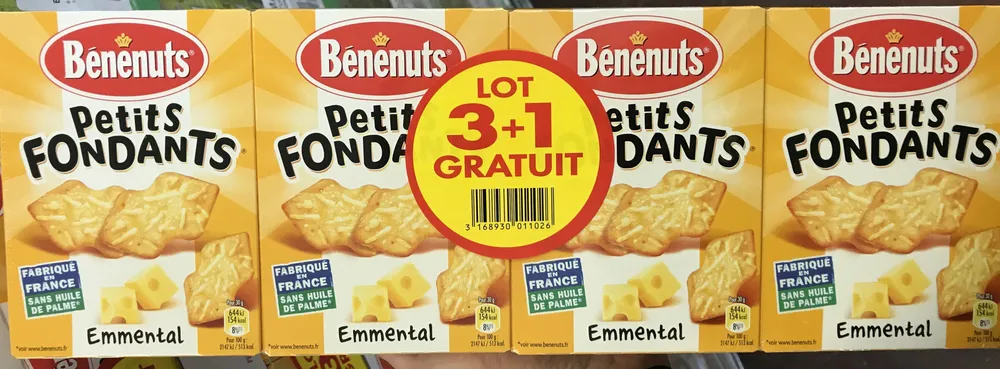 Bénénuts Petits Fondants emmental 3 x 85 g + 1 offert