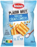 Bénénuts Plaisir Brut Tuiles aux céréales complètes goût sel de mer