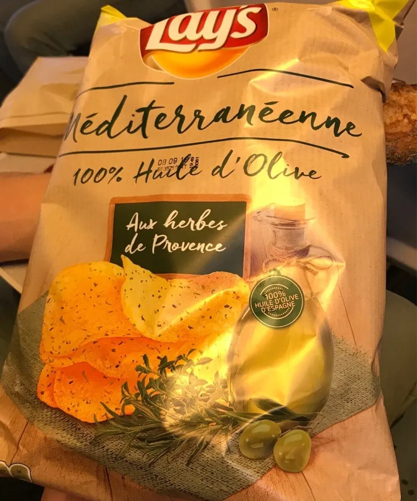 Lay's Méditerranéenne 100% huile d'olive aux herbes de Provence format familial