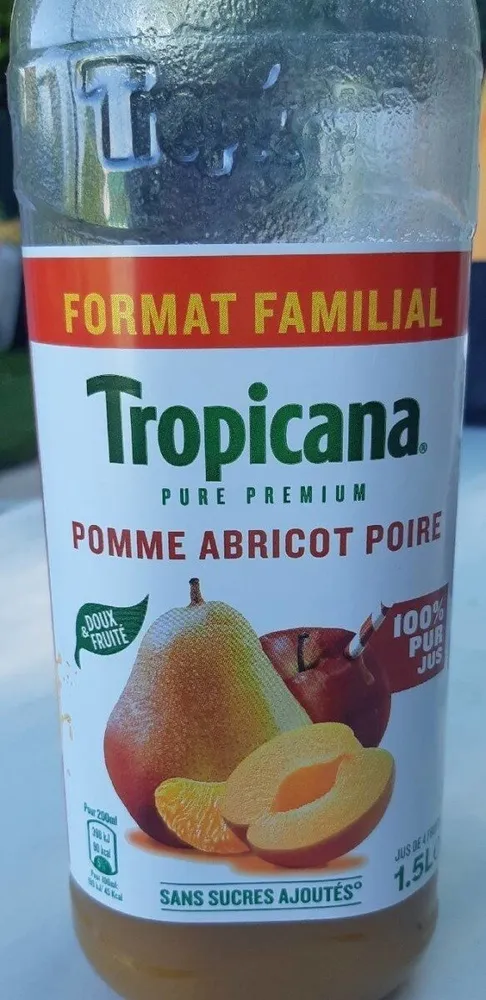 Tropicana Pure premium pomme abricot poire format familial 1,5 L