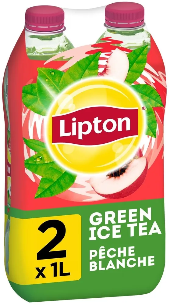 Lipton Green Ice Tea saveur pêche blanche lot de 2 x 1 L